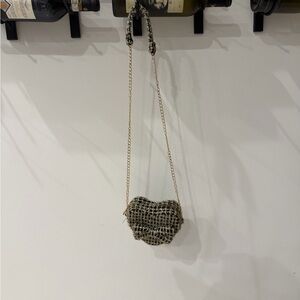 Under One Sky Black and Gold Heart Mini Bag